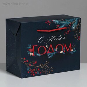 Пакет-коробка «Новогодние сумерки», 23 18 11 см