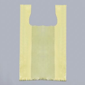 Пакет майка, полиэтиленовый, жёлтый 24 х 42 см, 8 мкм