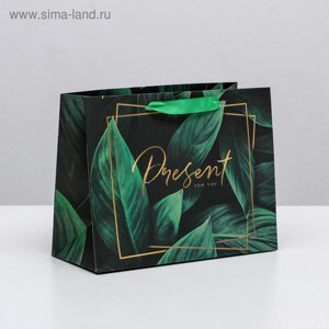 Пакет подарочный ламинированный горизонтальный, упаковка, Present for you, S 15 х 12 х 5,5 см