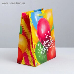 Пакет подарочный ламинированный вертикальный, упаковка, «В твой День Рождения», S 12 х 15 х 5.5 см