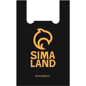 Пакет "Sima land", полиэтиленовый майка, чёрный 30 х 55 см, 21 мкм