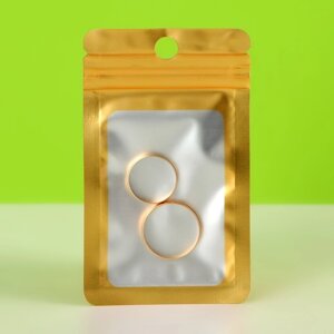 Пакет Зип-лок с окном, с еврослотом, золотой, 5.5 х 9.5 см