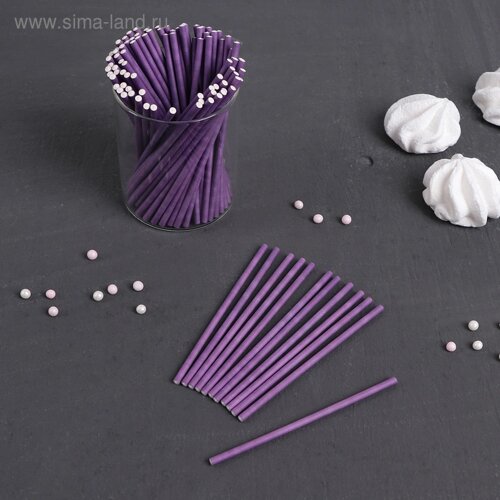 Палочки для кейк-попсов, 100,2 см, 100 шт, цвет фиолетовый
