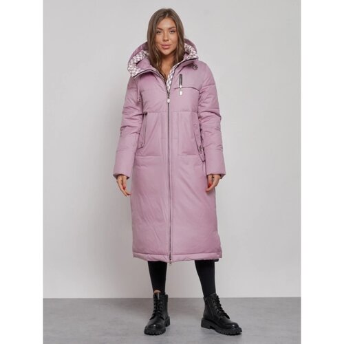 Пальто утепленное зимнее женское, размер 42, цвет фиолетовый
