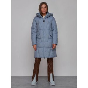 Пальто утепленное зимнее женское, размер 44, цвет голубой