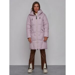 Пальто утепленное зимнее женское, размер 46, цвет фиолетовый