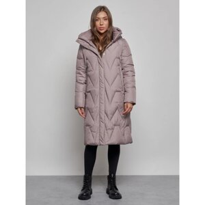 Пальто утепленное зимнее женское, размер 50, цвет коричневый
