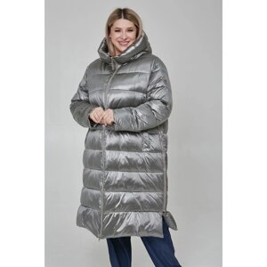 Пальто женское, размер 56, цвет серый