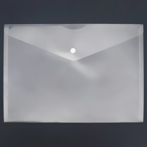 Папка-конверт на кнопке А4, 150 мкм, Calligrata, прозрачная, белая