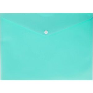 Папка-конверт на кнопке А4 180 мкм Calligrata Pastel, полупрозрачная, светло-мятная