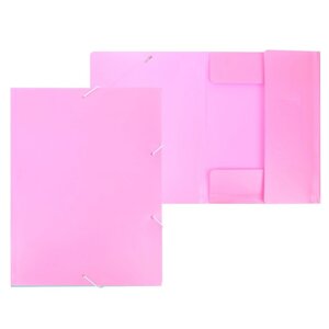 Папка на резинке А4, 500 мкм, Calligrata, Pastel, корешок 20 мм, до 150 листов, тиснение "песок", фламинго