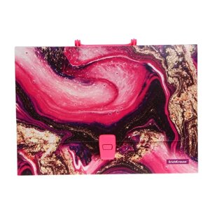 Папка-портфель А4, 1 отделение, 800 мкм, ErichKrause Marble Amethyst, до 350 листов, с рисунком