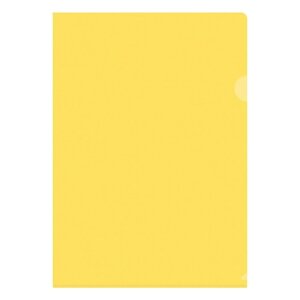Папка-уголок А4, 150 мкм, Calligrata, прозрачная, жёлтая