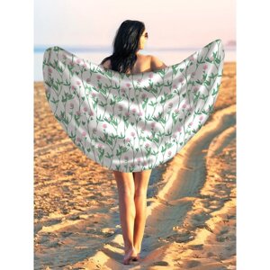 Парео и пляжный коврик «Цветочки полевые», d = 150 см