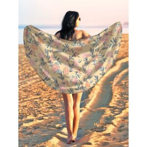 Парео и пляжный коврик «Цветочное плетение», d = 150 см