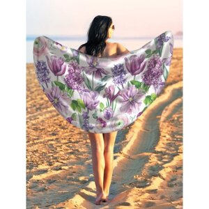 Парео и пляжный коврик «Цветочный арт», d = 150 см