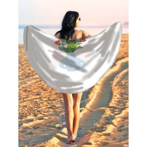 Парео и пляжный коврик «Цветы в вазе», d = 150 см
