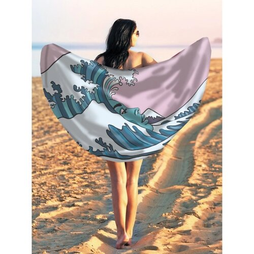 Парео и пляжный коврик «Девушка волна», d = 150 см