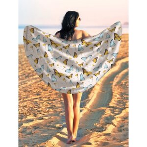Парео и пляжный коврик «Порхающие бабочки», d = 150 см