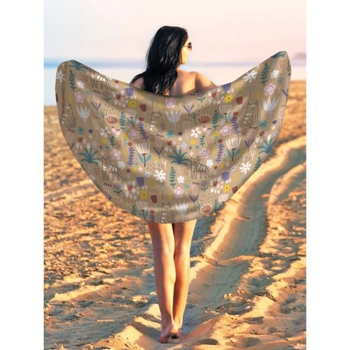 Парео и пляжный коврик «Рисунки природы», d = 150 см