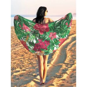 Парео и пляжный коврик «Тропические цветы», d = 150 см