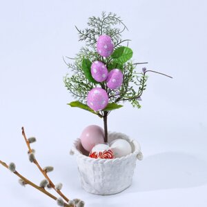Пасхальный декор «Яйца фиолетового цвета в горошек» 6 15 30 см