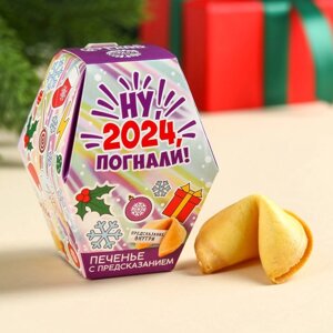 Печенье с предсказаниями в коробке «Ну, 2024, погнали», 6 г.