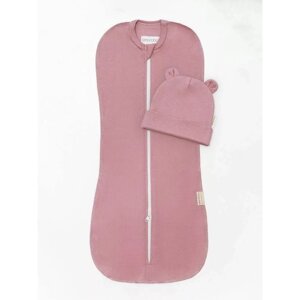 Пеленка-кокон на молнии с шапочкой Fashion, рост 56-68 см, цвет розовый