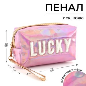 Пенал ArtFox STUDY "Lucky", иск. кожа, 18*10*7 см, розовый цвет
