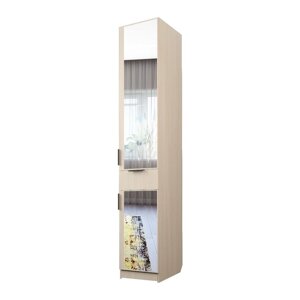 Пенал «Экон», 4005202300 мм, 1 ящик, полки, правый, зеркало, цвет дуб молочный