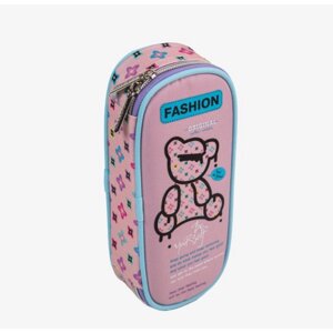Пенал-футляр 80х210х50 мм, мягкий, ткань, deVENTE Fashion Bear, для девочек, розовый