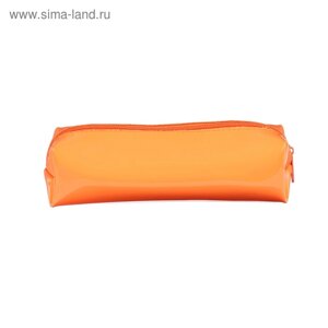 Пенал мягкий, 1 отделение, 60 х 195 х 50 мм, объёмный, искуственная кожа, Neon К-721, Оранжевый