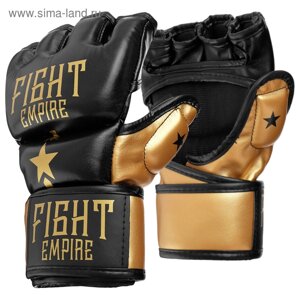 Перчатки для ММА тренировочные FIGHT EMPIRE, черно-золотые, размер М