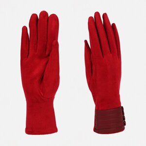 Перчатки женские, безразмерные, без утеплителя, цвет красный