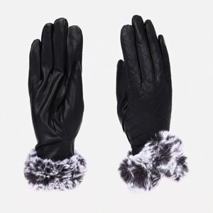 Перчатки женские, размер 7.5, без утеплителя, цвет чёрный