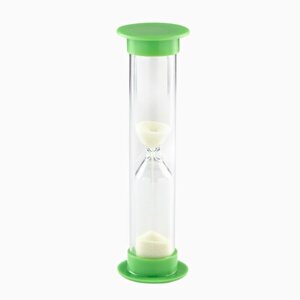 Песочные часы, на 1 минуту, флуоресцентные, 9 х 2.5 см, зеленые
