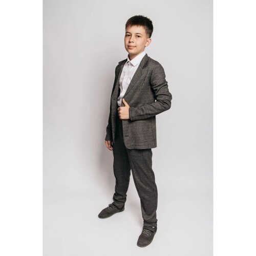 Пиджак детский, рост 128 см, цвет серый
