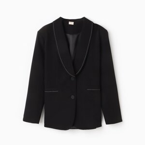 Пиджак женский с отстрочкой MINAKU: Classic цвет чёрный размер 42