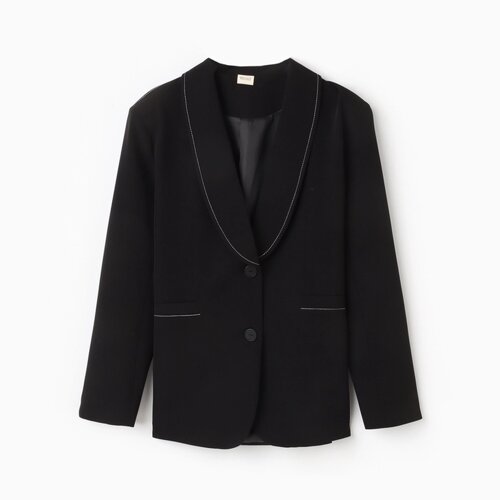 Пиджак женский с отстрочкой MINAKU: Classic цвет чёрный размер 46