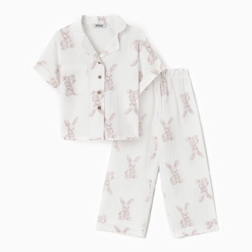 Пижама детская MINAKU "Bunny", цвет белый, рост 98 см