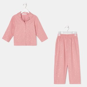 Пижама детская (рубашка, брюки) KAFTAN "Звездочки", р. 110-116, розовый