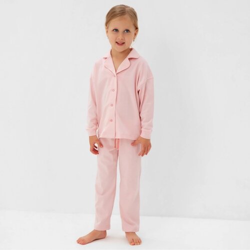 Пижама детская (рубашка и брюки) MINAKU, цвет розовый, рост 128 см