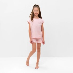 Пижама для девочки (футболка и шорты) MINAKU, цвет розовый, рост 110 см