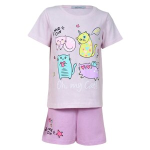 Пижама для девочки (футболка/шорты), цвет сиреневый, рост 116 см