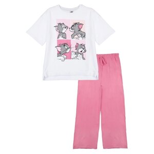 Пижама для девочки PlayToday: футболка и брюки, рост 134 см