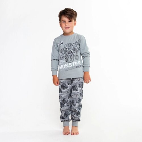 Пижама для мальчика, цвет серый, рост 122 см