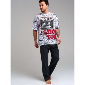 Пижама для мужчин PlayToday: футболка и брюки, размер M