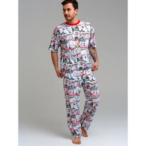 Пижама для мужчин PlayToday: лонгслив и брюки, размер M