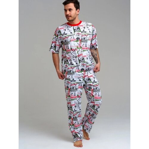 Пижама для мужчин PlayToday: лонгслив и брюки, размер XL
