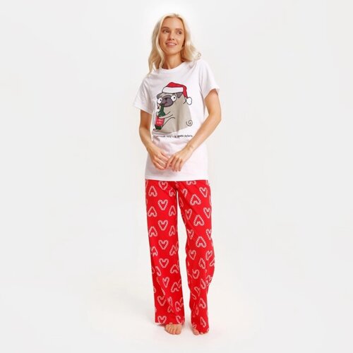 Пижама новогодняя женская KAFTAN «Мопс», размер 48-50